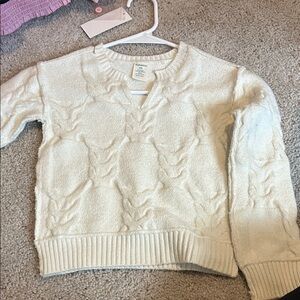 Chic Ivory Knit Sweater for Kids
